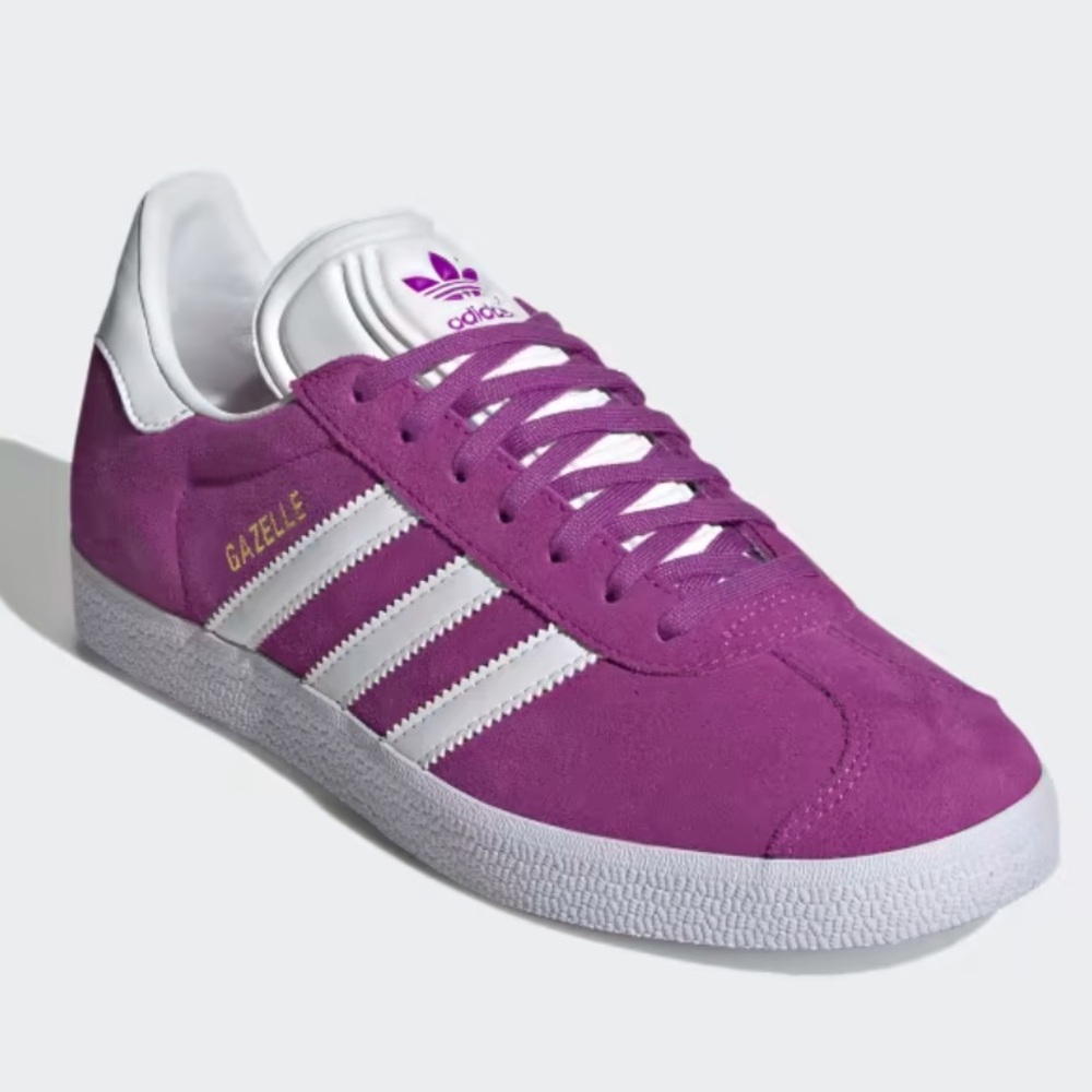 NWT Adidas Women’s Suede Shock Purple Clothing d White Gazelle Shows 8 US NEW